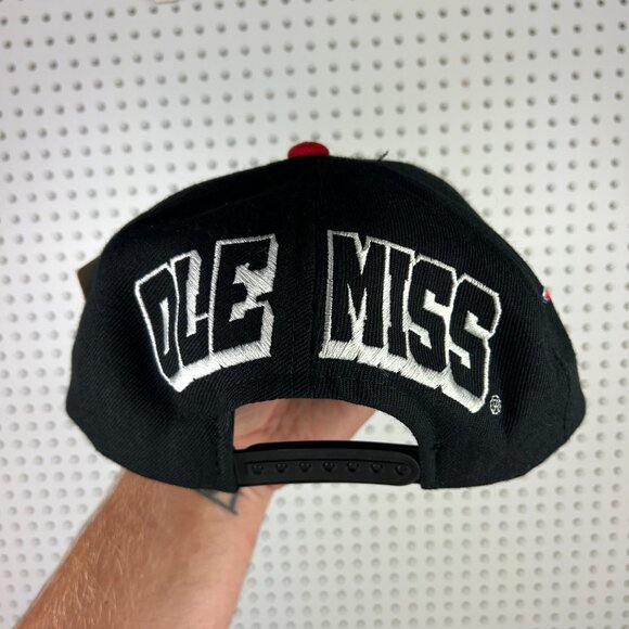 Ole Miss Rebels Snapback Hat NWT Vintage 90s Colonel Reb Korea Cap Boy BLOCK - Picture 5 of 7